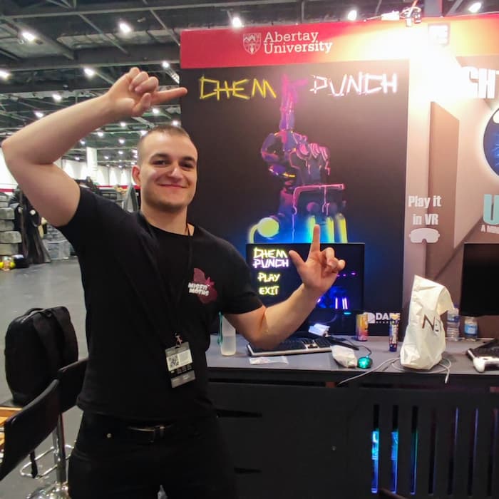 Me pointing at Chempunch Banner At EGX